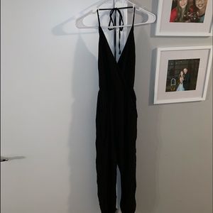 Black halter top jumpsuit